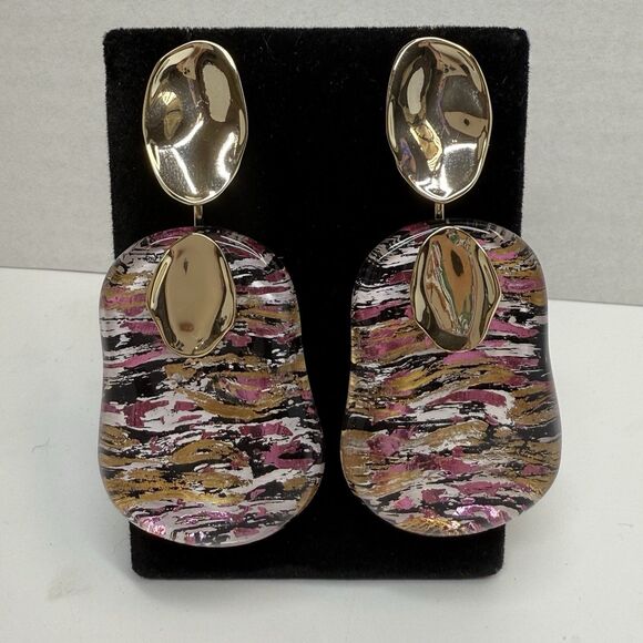 Alexis Bittar Color Lucite Liquid Metal Drop Earrings Limited Edition Numbered - Picture 1 of 12